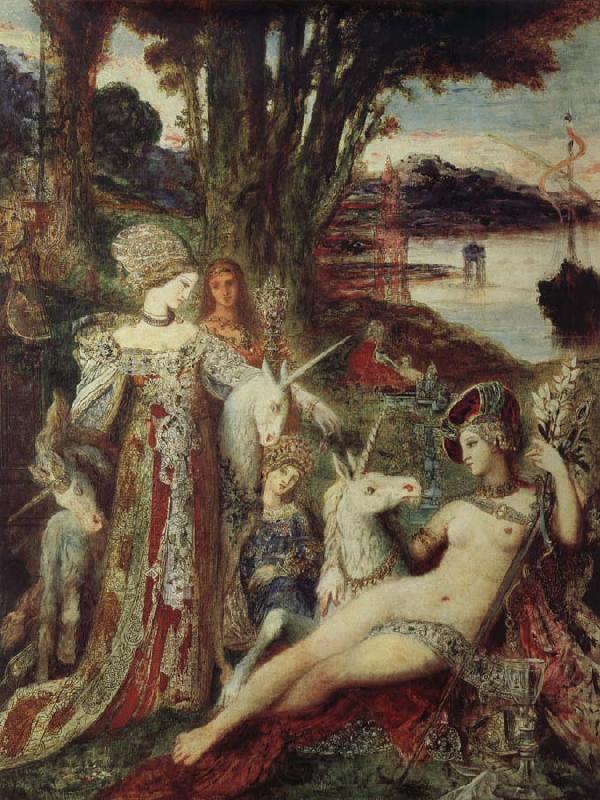 Gustave Moreau The unicorn France oil painting art